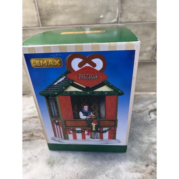 Lemax Pretzel Stand Christmas Village RARE xmas snow food stand decor Pretzels - Picture 13 of 15